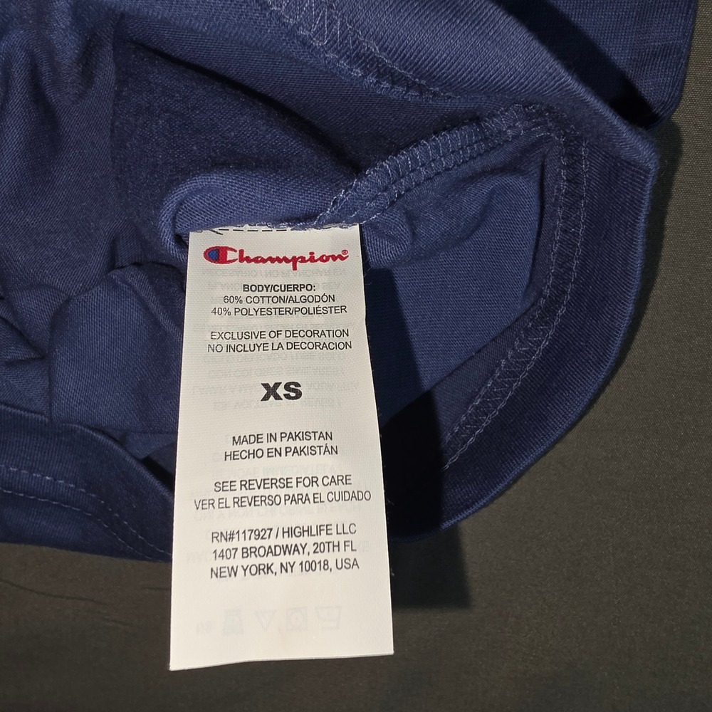 Champion Mens Graphic Tee Gray Blue Bulldog Mascot Short Sleeve XS CPM253TE27001 - Picture 7 of 7